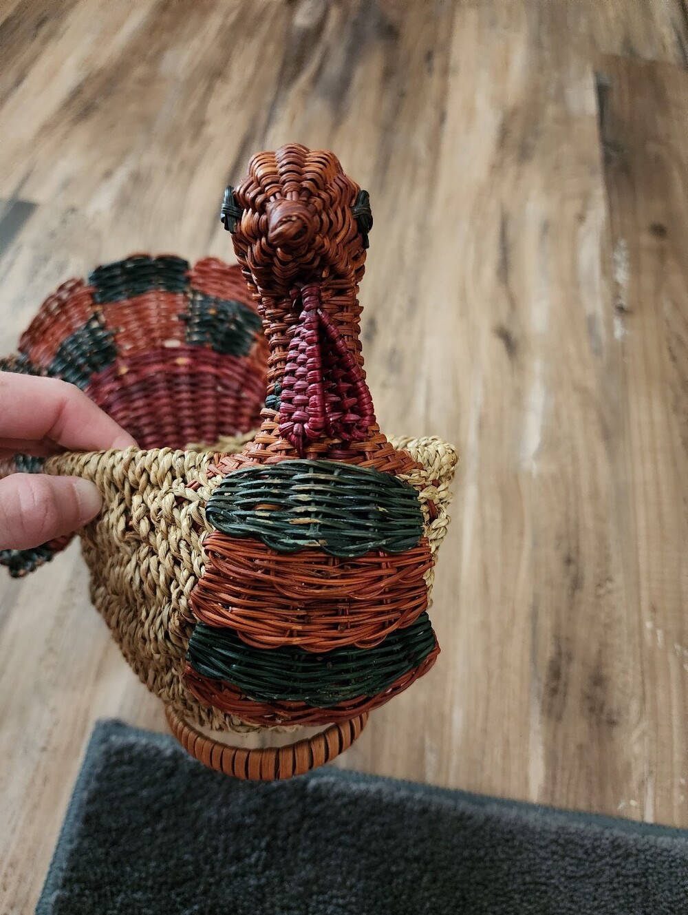 Vintage Turkey Wicker Basket - Picture 2 of 7